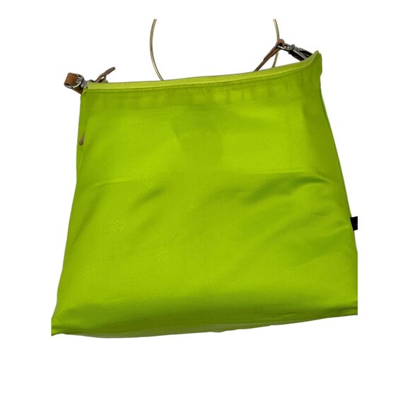 Ralph Lauren Womens Green Yellow Plaid Summer Shoulder Bag With Leather Strap - Picture 12 of 16